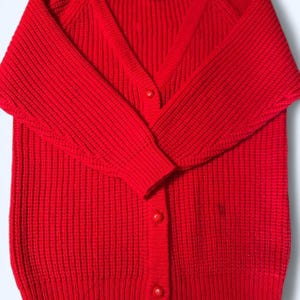 Vintage Cherry Red Chunky Knit Cardigan - Radishes & Roses